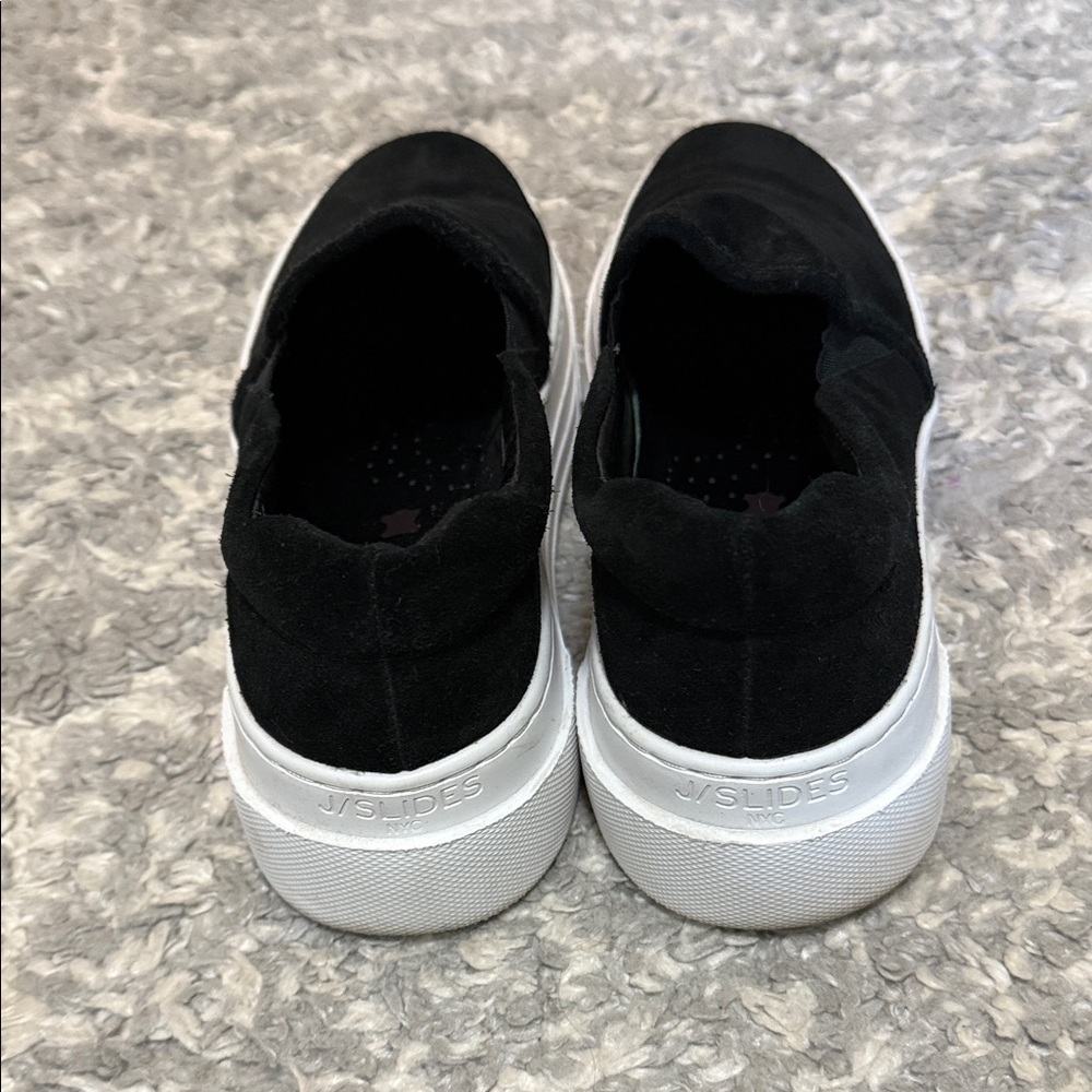 J Slides Black Suede Women's 8.5 Slip-On Flats - Picture 3 of 7